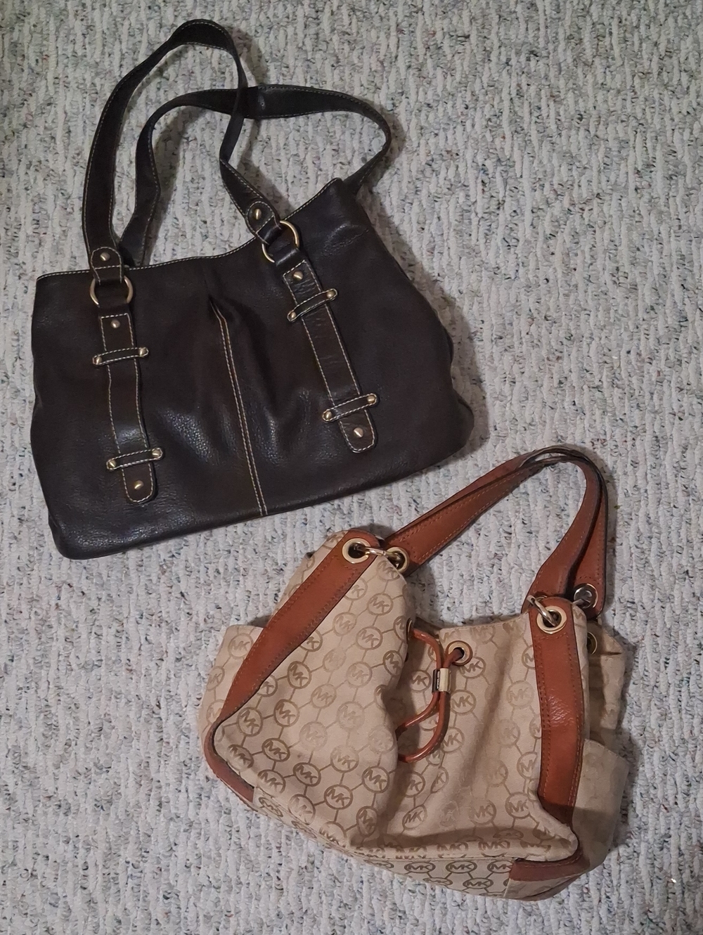 Michael Kors Beige Logo Drawstring Shoulder Bag & Coldwater Creek Bag